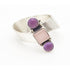 Carol Felley Jewelry Rare Carol Felley Sterling Amethyst Rose Quartz Modernist Ring Circa 1997