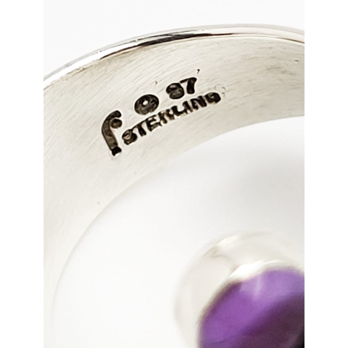 Carol Felley Jewelry Rare Carol Felley Sterling Amethyst Rose Quartz Modernist Ring Circa 1997