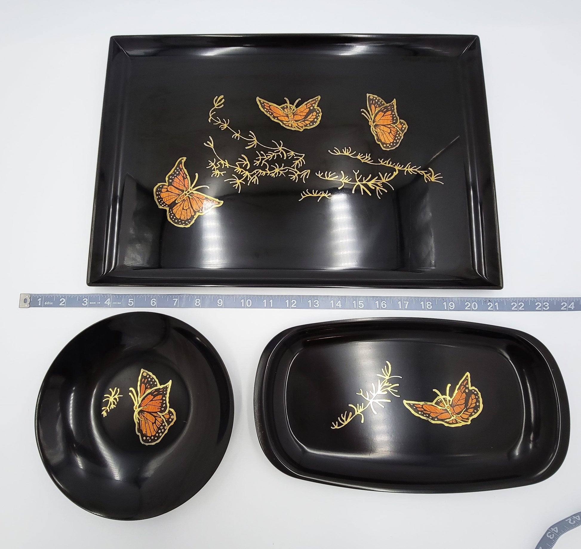 Couroc Serveware Couroc Melamine Butterfly Server Set - New Pics with Glassware