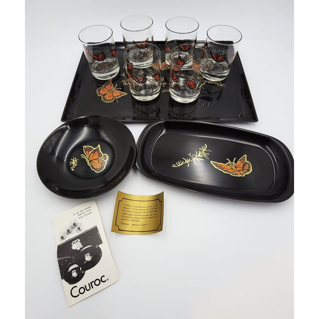 Couroc Serveware Couroc Melamine Butterfly Server Set - New Pics with Glassware