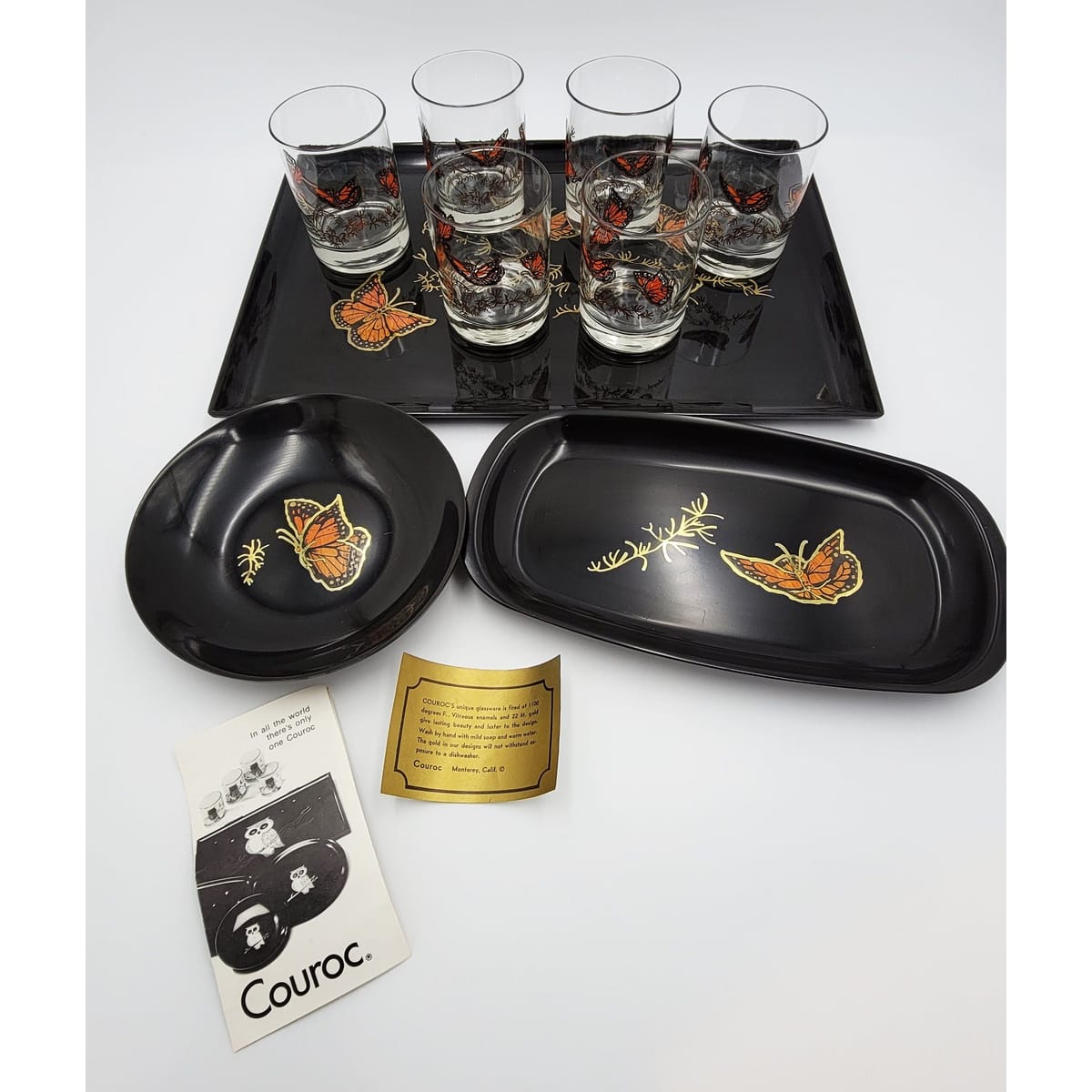 Couroc Serveware Couroc Melamine Butterfly Server Set - New Pics with Glassware