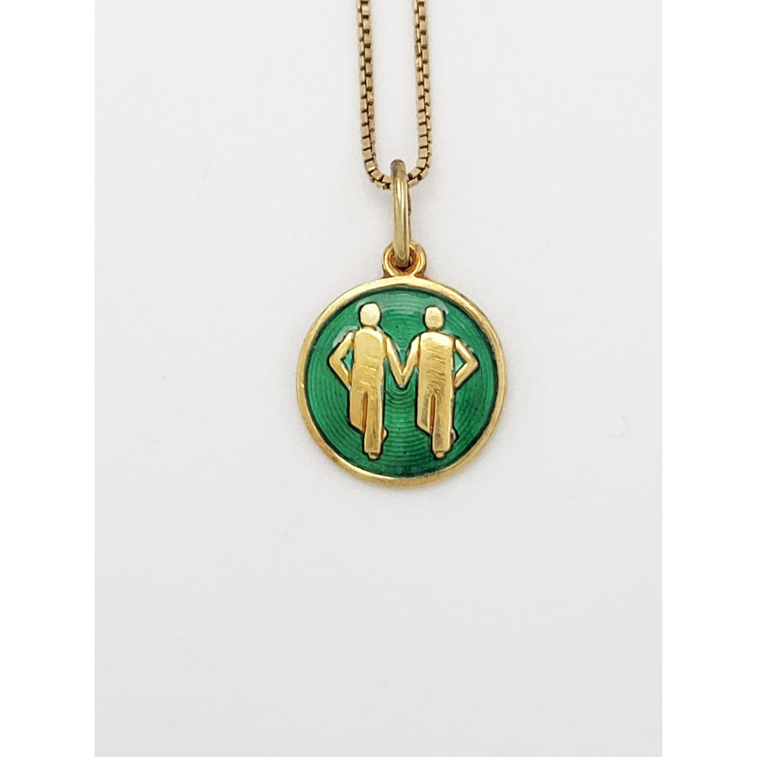 David Andersen Jewelry David Andersen Norway Gilt Sterling Gemini Pendant Necklace 1950s