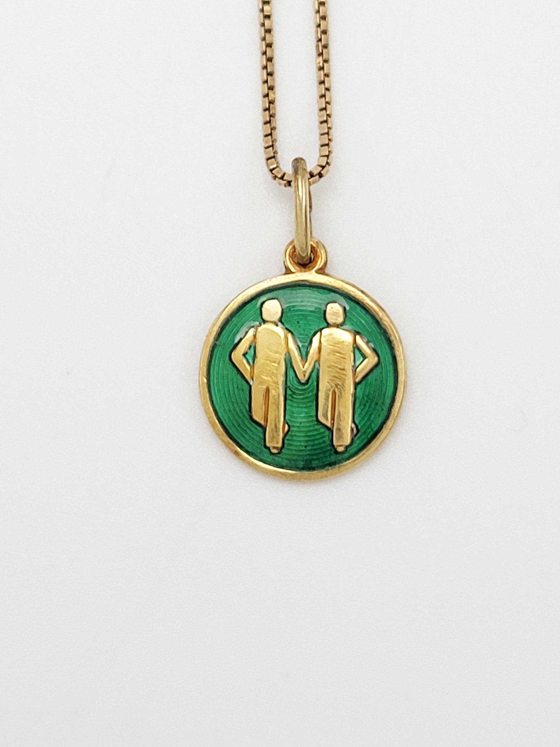 David Andersen Jewelry David Andersen Norway Gilt Sterling Gemini Pendant Necklace 1950s