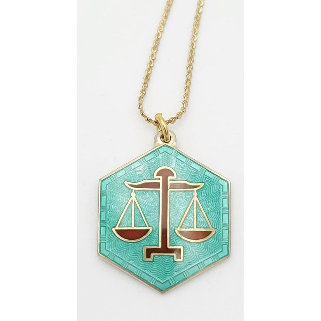 David Andersen Jewelry David Andersen Norway Sterling Enamel Astrology Libra Zodiac Necklace 1960s