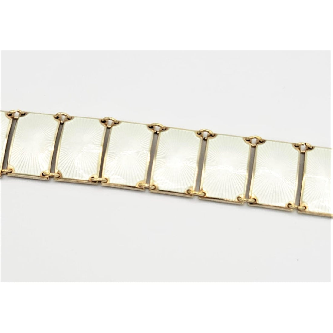 David Andersen Jewelry David Andersen Norway Sterling Enamel Wide Panel Link Art Deco Bracelet 1940s