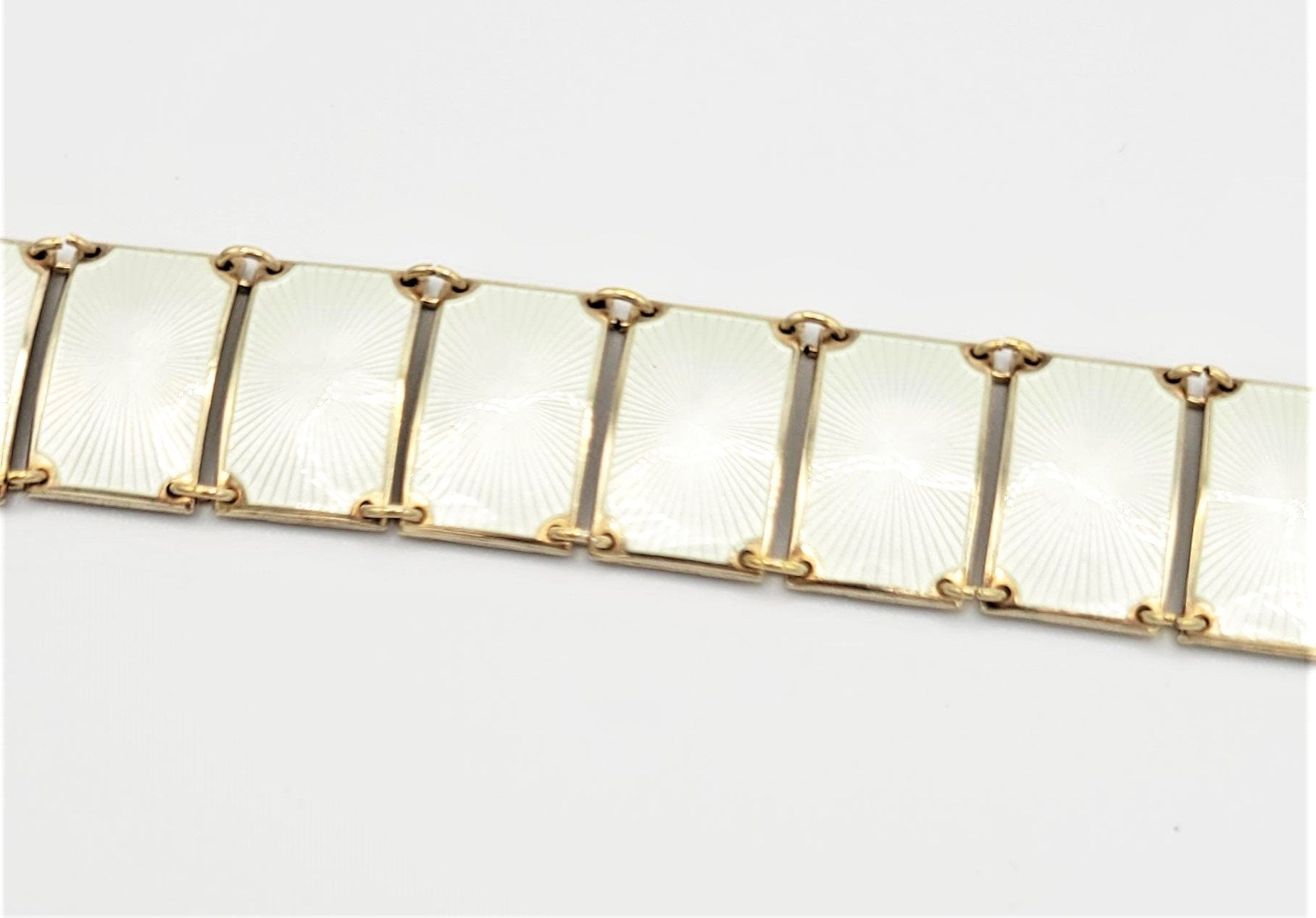 David Andersen Jewelry David Andersen Norway Sterling Enamel Wide Panel Link Art Deco Bracelet 1940s