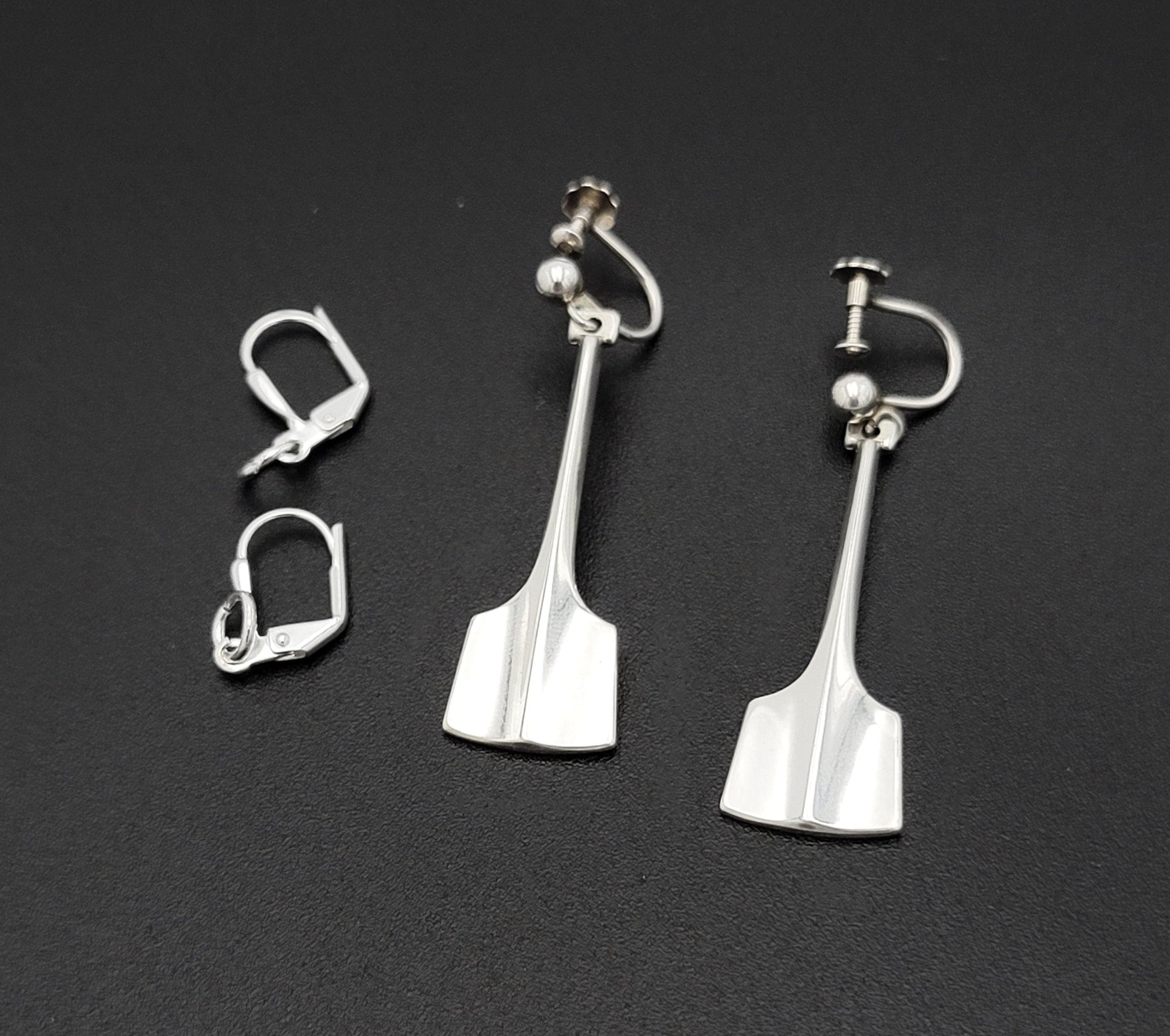 David Andersen Jewelry David Andersen Norway Sterling Modernist Long Viking Oar Earrings