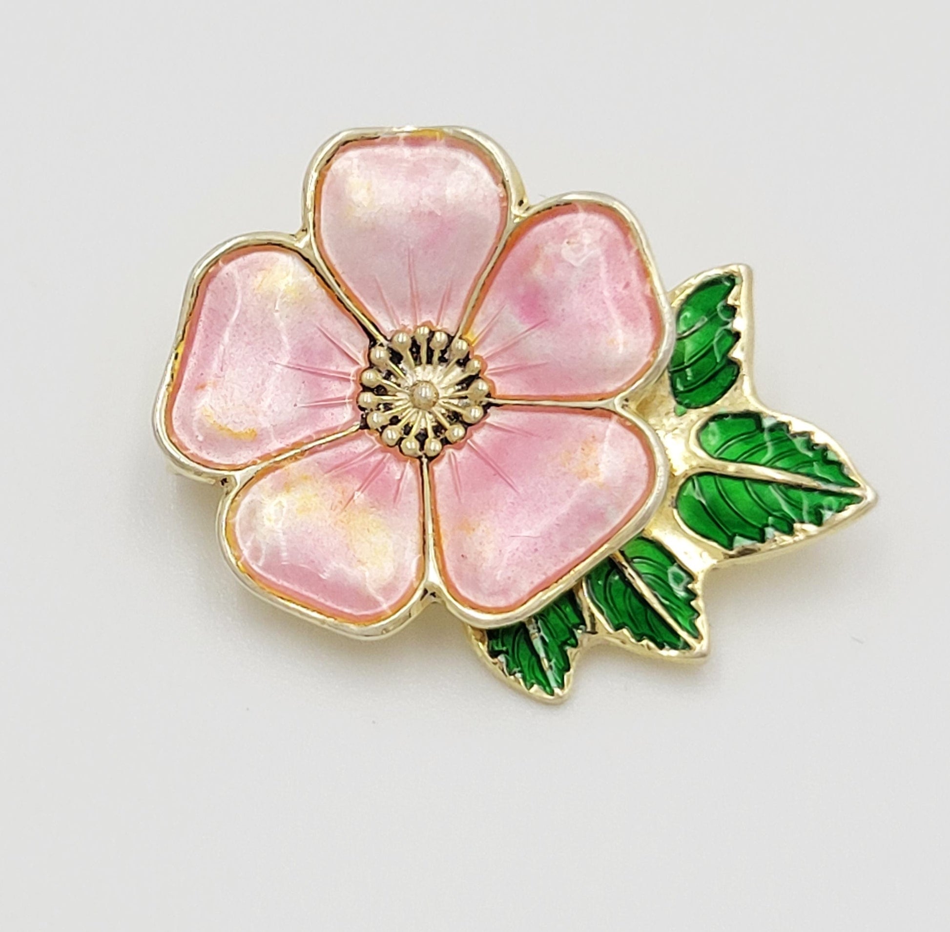 David Andersen Jewelry David Andersen Sterling Guilloche Enamel Flower Brooch 1940s