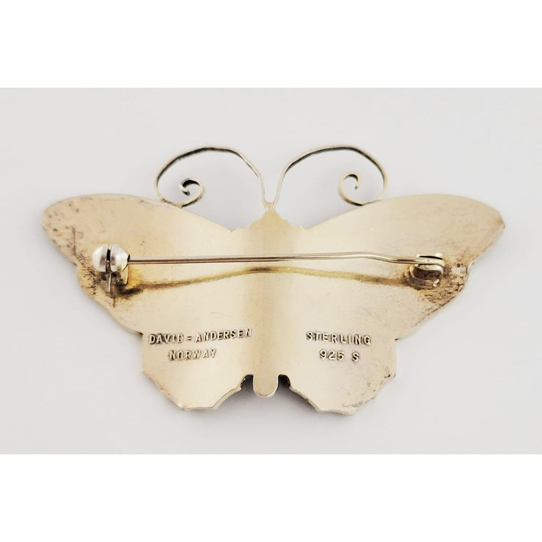 David Andersen Jewelry David Andersen Sterling Multi-Color Enamel LARGEST Butterfly Brooch 1940s
