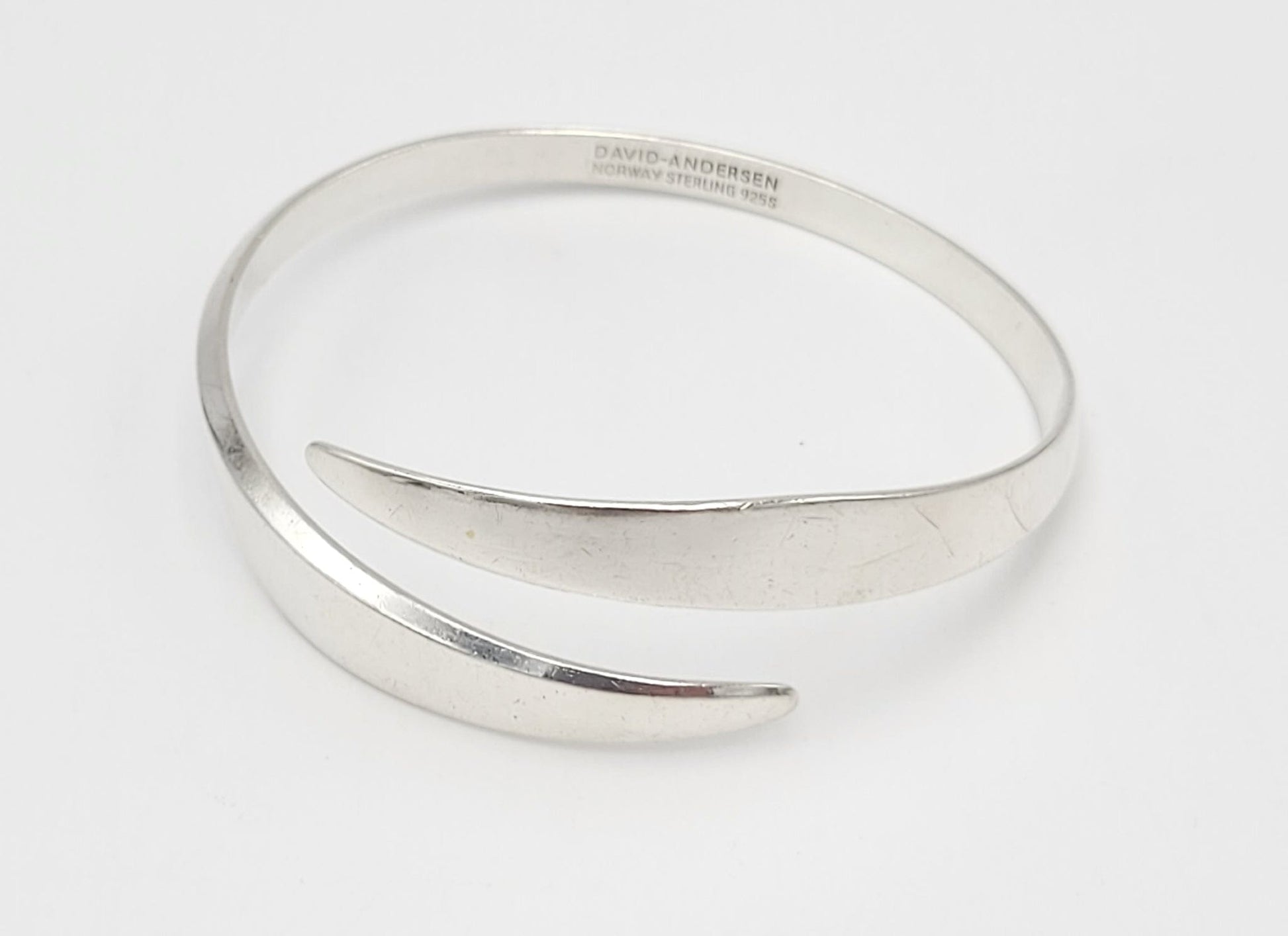 David Andersen Jewelry Designer David Andersen Norway Sterling Modernist Bypass Bangle #2 Circa 1960s