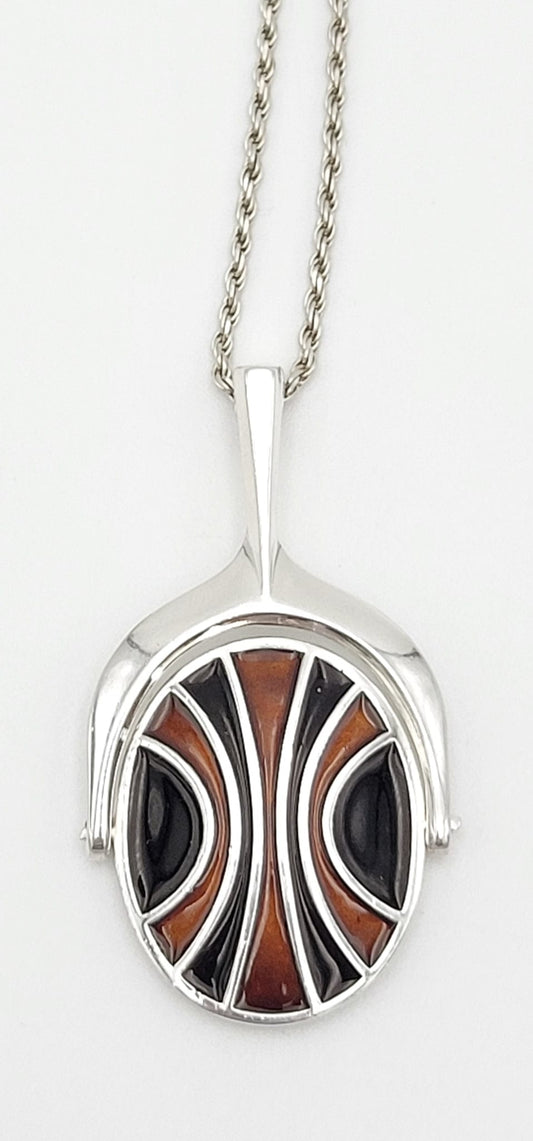 David Andersen Jewelry Norway Toril Bjorg David Andersen Sterling Enamel Statement Necklace 1960s