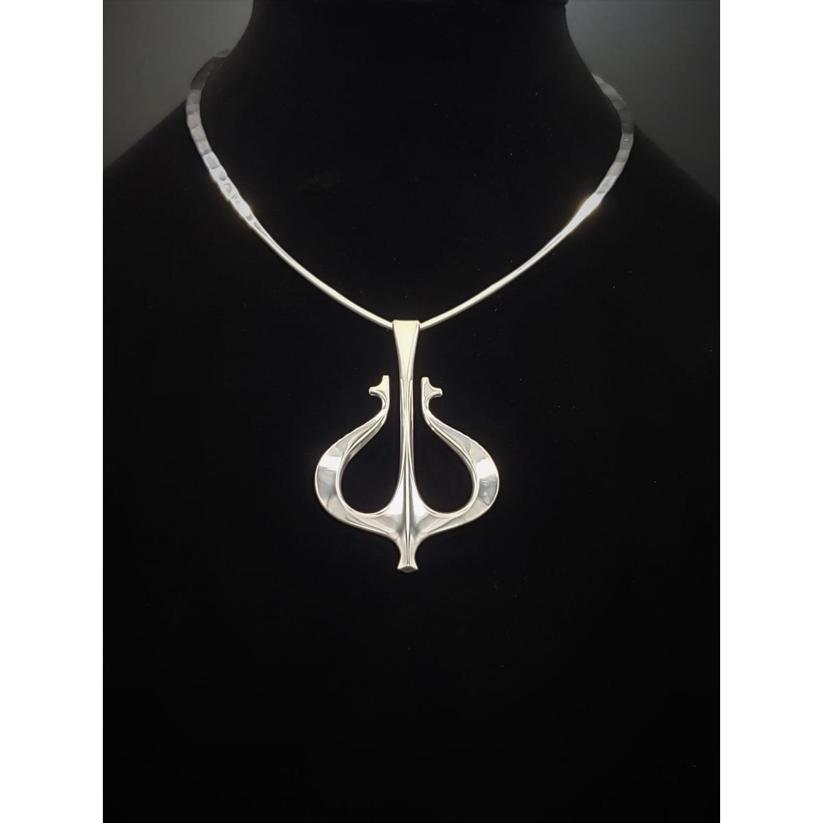 David Andersen Jewelry Norwegian Modernist David Andersen Sterling Viking Ship Neck Ring Pendant 1960s