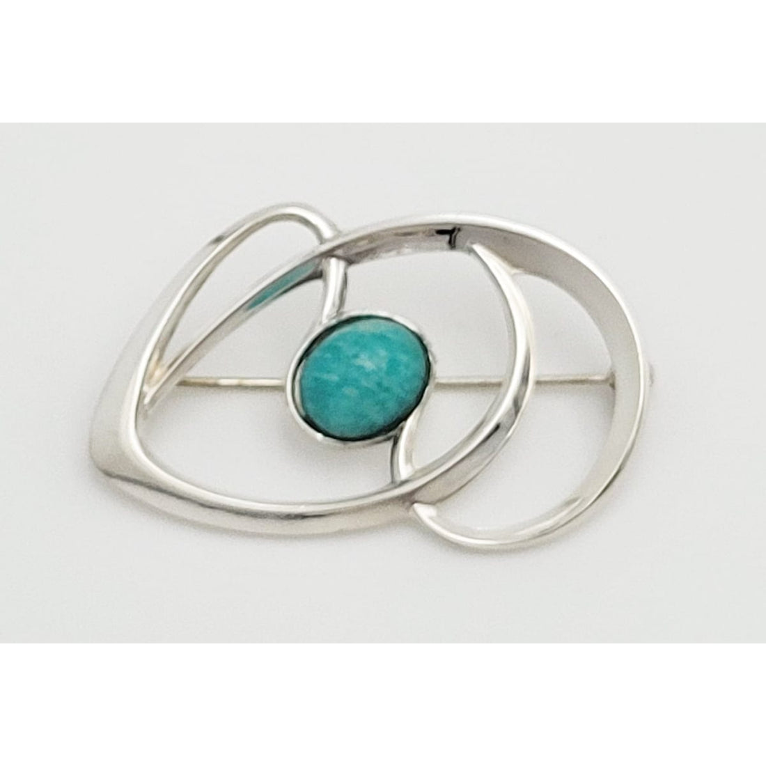 David Andersen Jewelry Superb Norway David Andersen Sterling &amp; Amazonite Modernist Brooch Pin 1960s