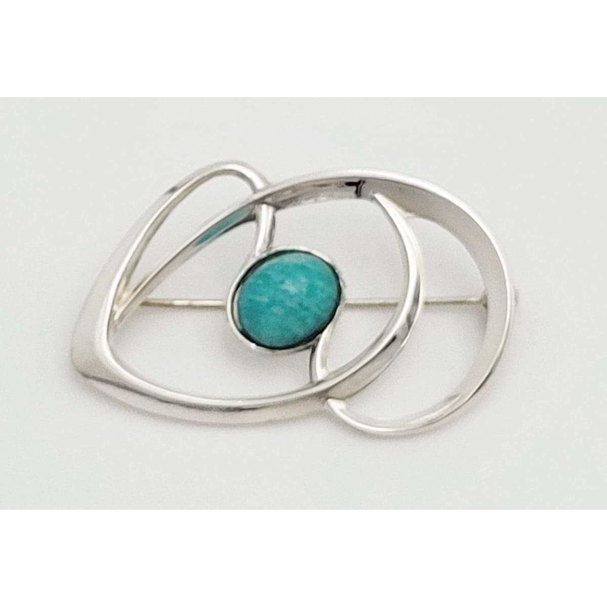 David Andersen Jewelry Superb Norway David Andersen Sterling &amp; Amazonite Modernist Brooch Pin 1960s