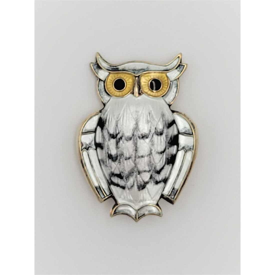 David Andersen Jewelry Vintage David Andersen Norway Sterling &amp; Enamel Owl Brooch Pin Pendant