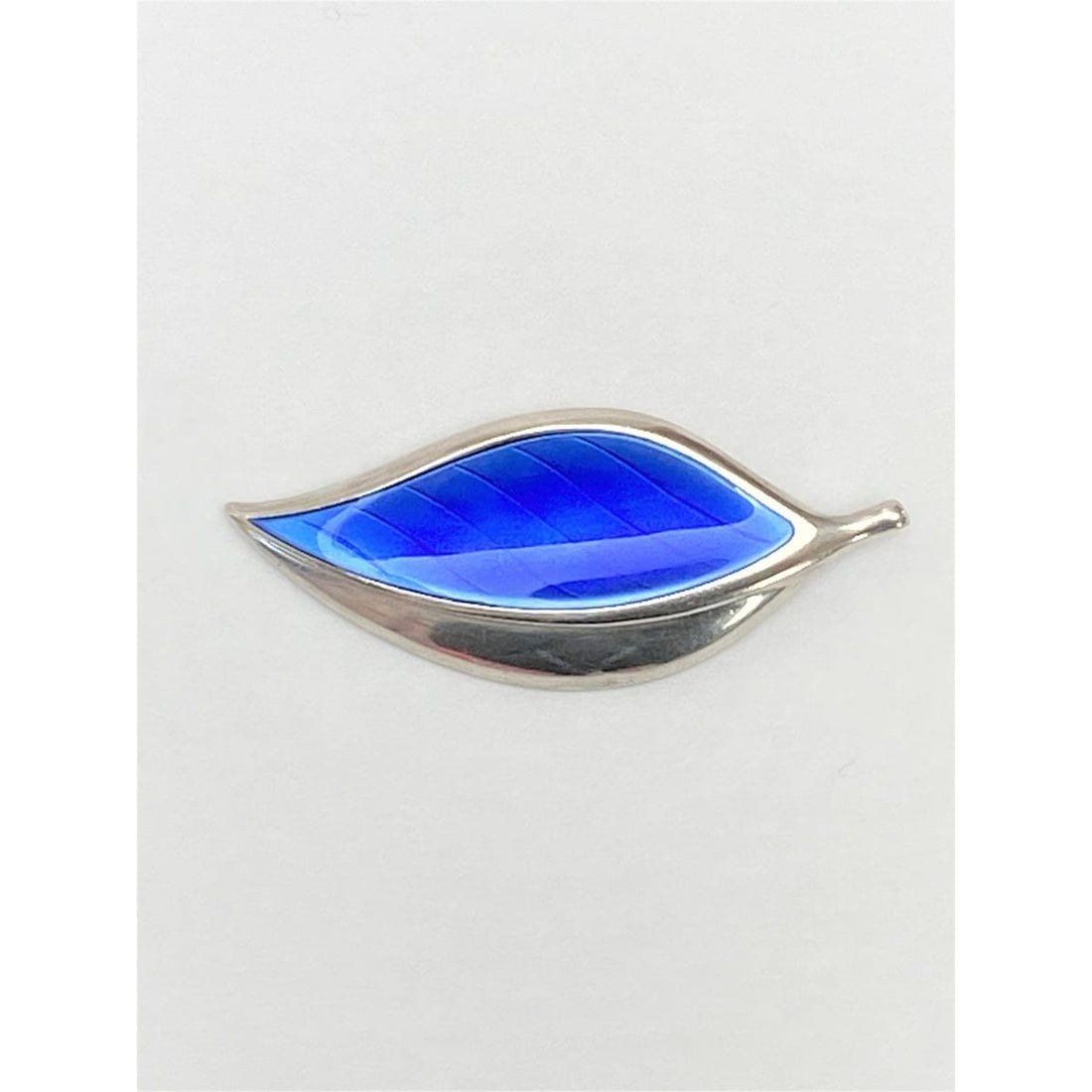 David Andersen Jewelry VTG David Andersen 925SS &amp; Royal Blue Enamel Leaf Converter Brooch Rare