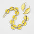 David Andersen Jewelry WW David Andersen Sterling Yellow Enamel Leaf Bracelet Earrings Set 1950&