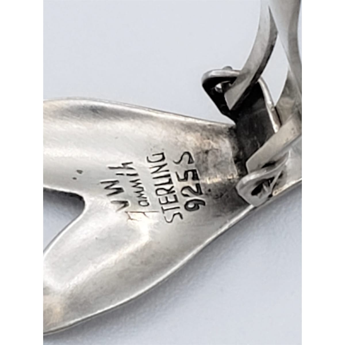 Denmark Jewelry Danish Designer VW Sterling Silver Modernist Leaf Clip On Earrings Circa 1940&