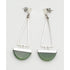 Designer Earrings Jewelry Vintage Sterling Silver & Jade Designer Modernist Long Dangle Earrings
