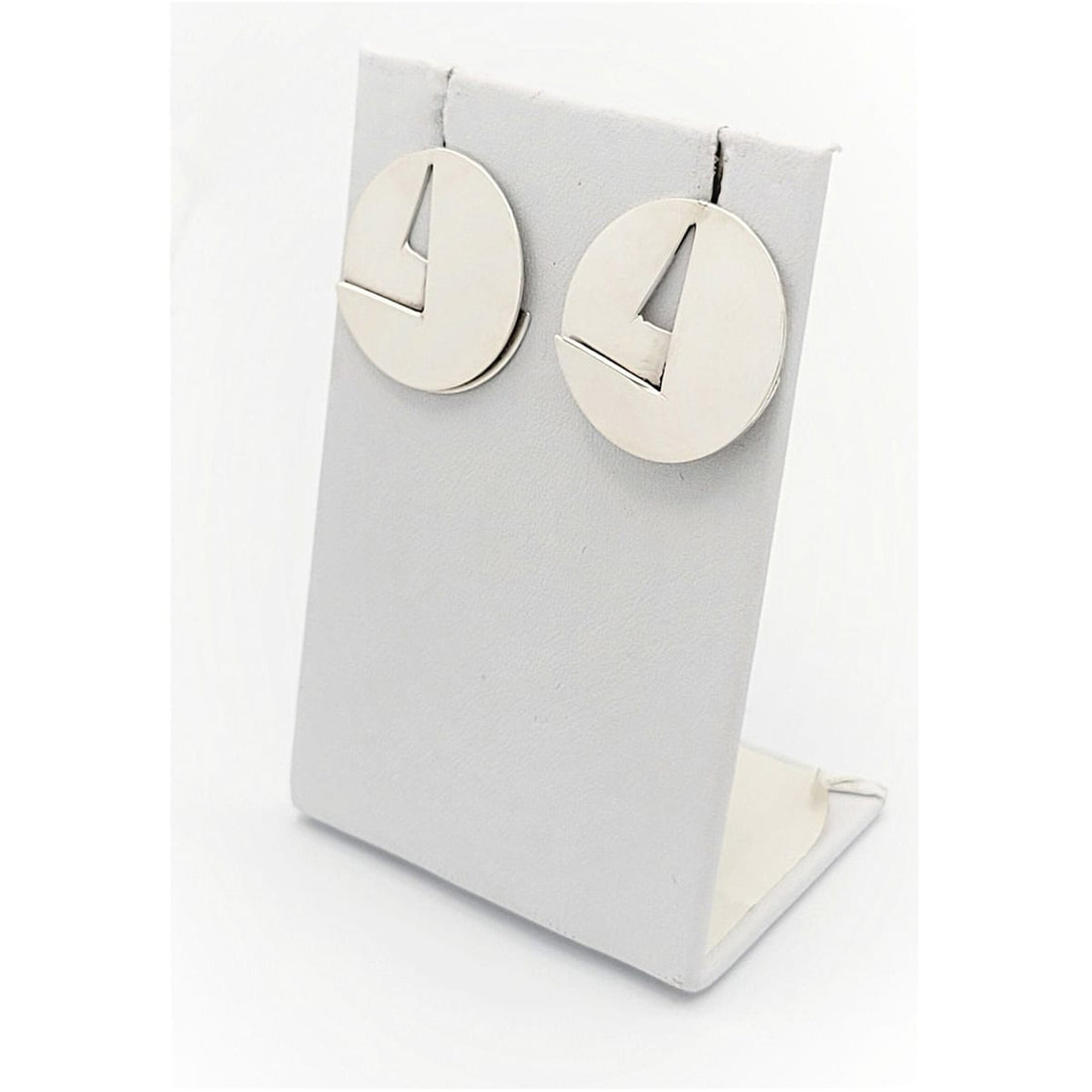 Dewitt Jewelry Vintage USA Designer Amanda Dewitt Sterling Silver Modernist Earrings Circa 1980s
