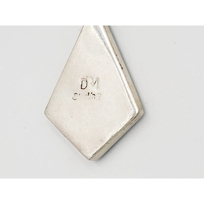 DM Begay Jewelry Navajo Artist DM Begay Sterling Silver Turquoise Modernist Necklace Circa 1990s
