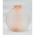 Dolbi Cashier HUGE! Dolbi Cashier Art Deco Pink Satin Glass Vase with raised floral accents 1980s