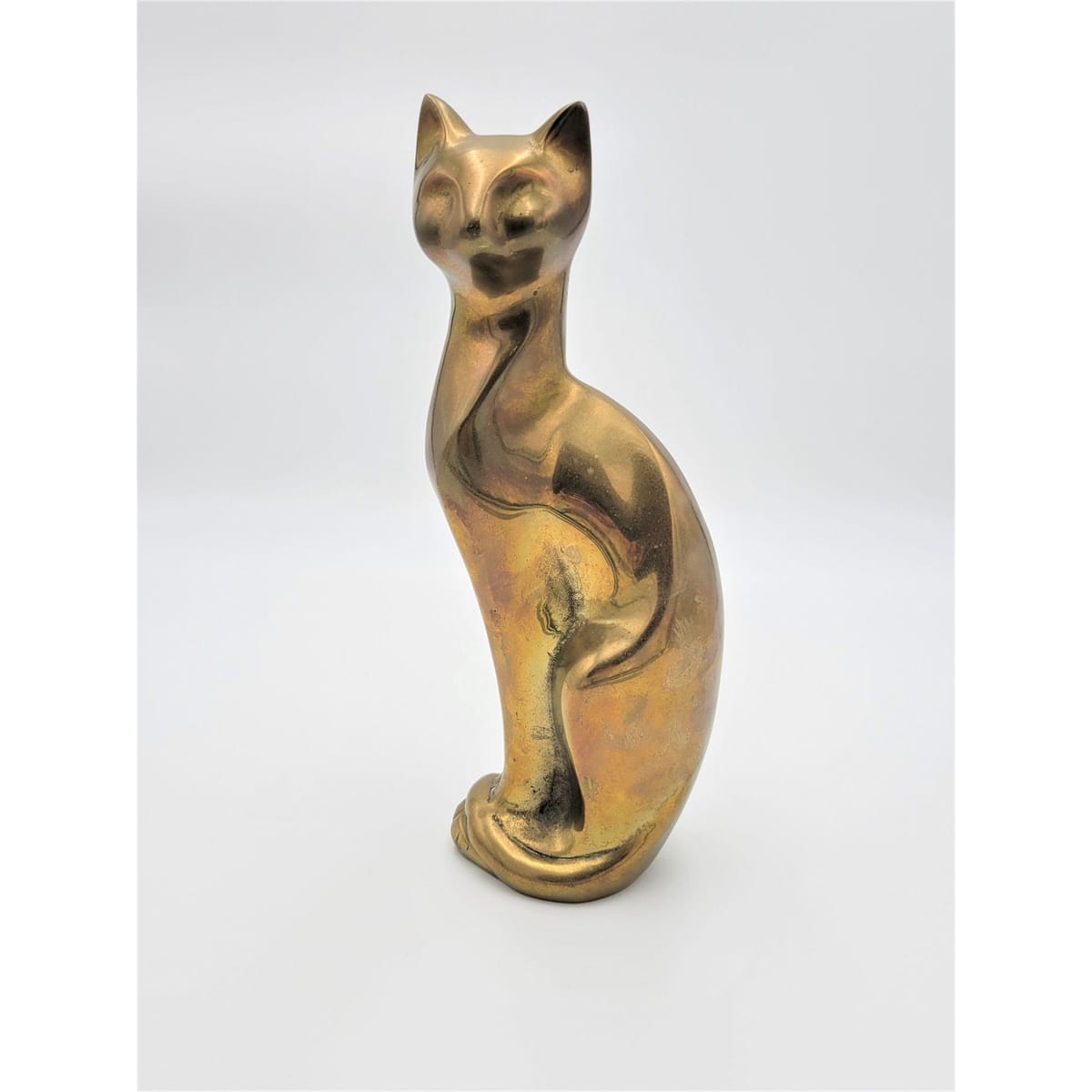 Dolbi Cashier Sculpture Dolbi Cashier Sculptural &amp; Elegant Solid Brass TALL Standing Cat Sculpture Circa 1980