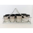 Dorothy Thorpe Barware Fab MCM Rocks Highball Thorpe Style Silver Fade Glassware Set of 8 in Chrome Caddy