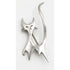 Dragsted Jewelry RARE Danish Designer E Dragsted Modernist Retro Sterling Cat Kitten Brooch 1950s
