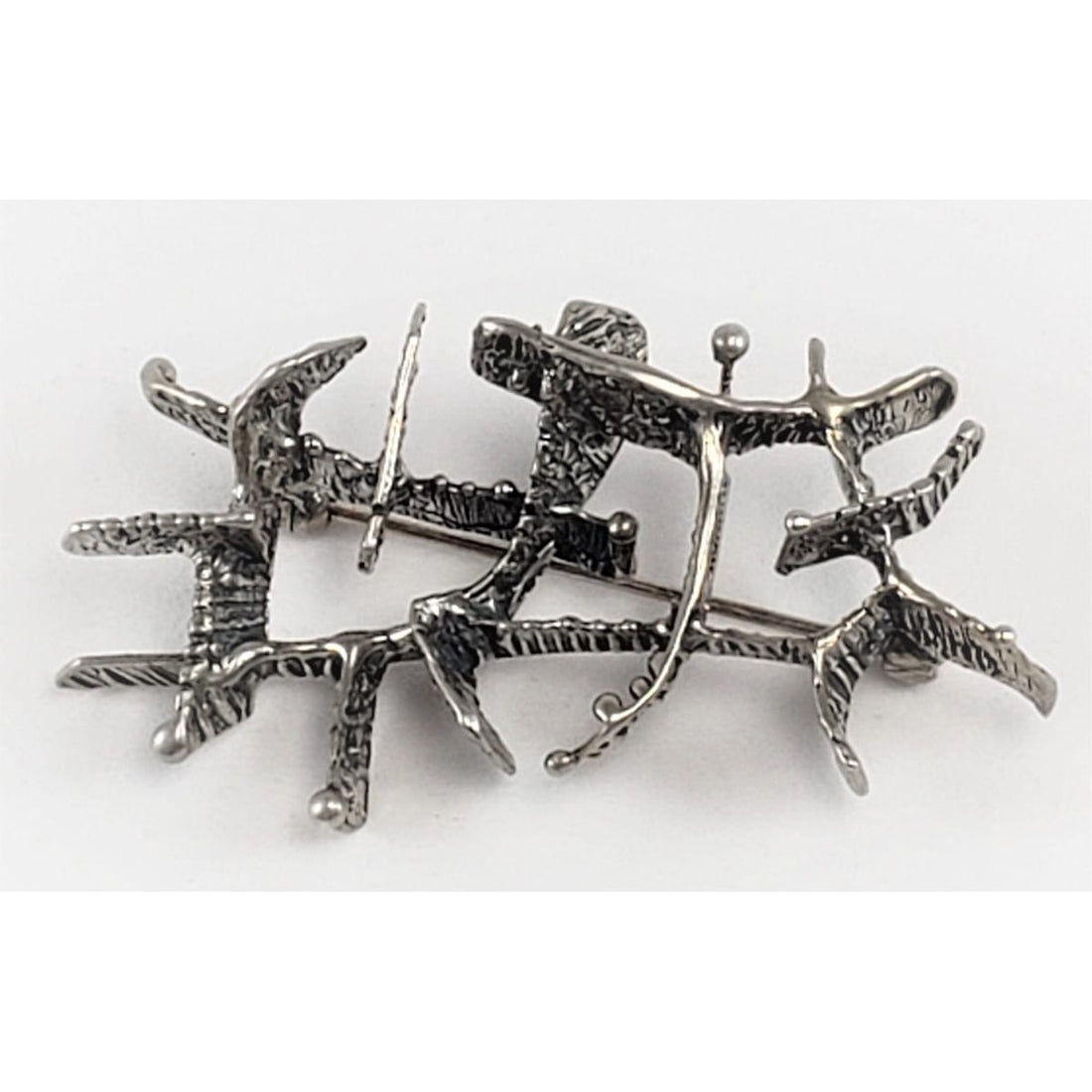 E + P Studio Norway Jewelry Norway Designer Studio E+P Sterling Abstract MOD Brutalist LARGE Brooch 1960s