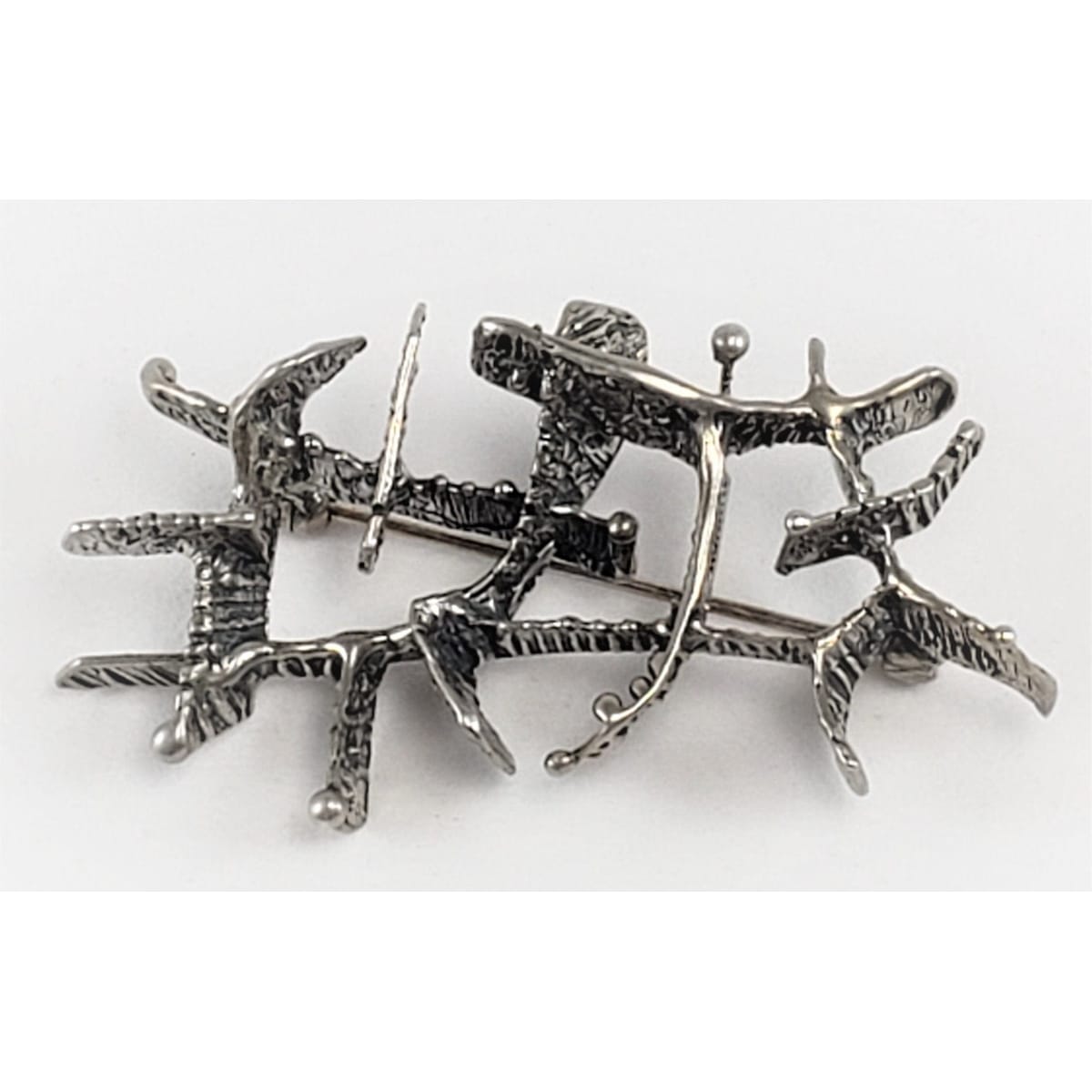E + P Studio Norway Jewelry Norway Designer Studio E+P Sterling Abstract MOD Brutalist LARGE Brooch 1960s