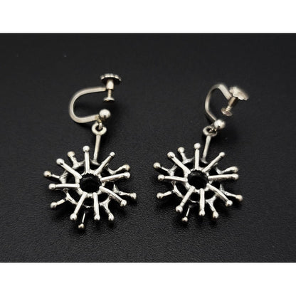 E + P Studio Norway Jewelry RARE Norway Studio E+P Sterling Abstract MOD Brutalist Dangle Earrings 1960s