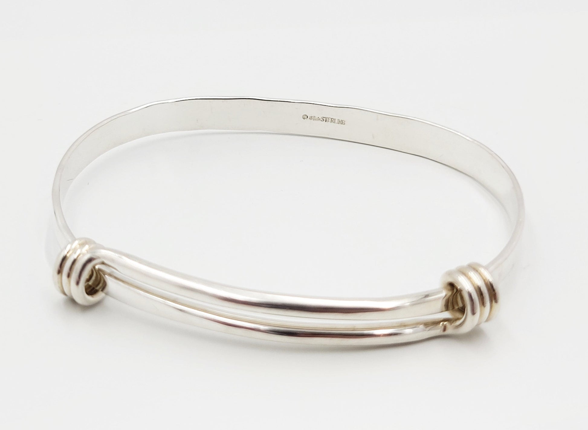 Ed Levin Jewelry #2 Designer Ed Levin's Iconic Patented HTF Sterling Modernist Slide Bangle 70/80s