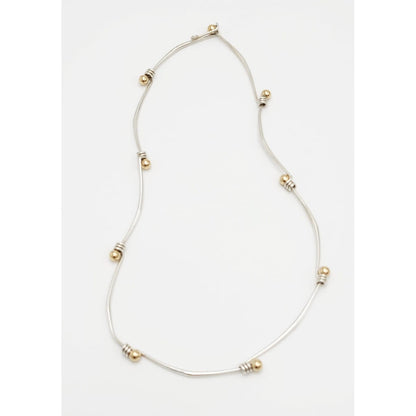 Ed Levin Jewelry Designer Ed Levin Modernist Sterling 14K Gold Slide Necklace Rare 1960/70s