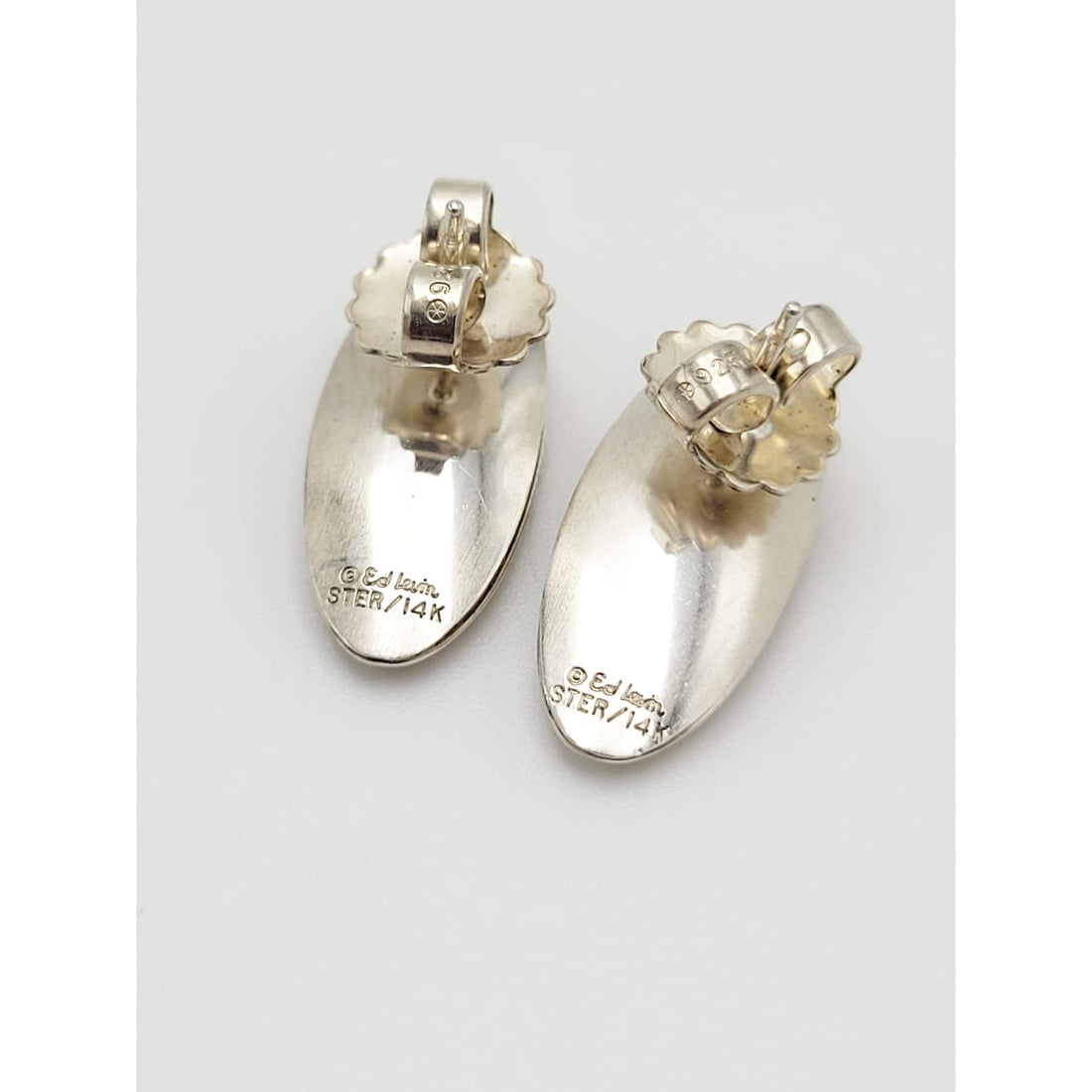Ed Levin Jewelry Iconic Designer Ed Levin Vintage Abstract Modernist Sterling 14K Gold Earrings