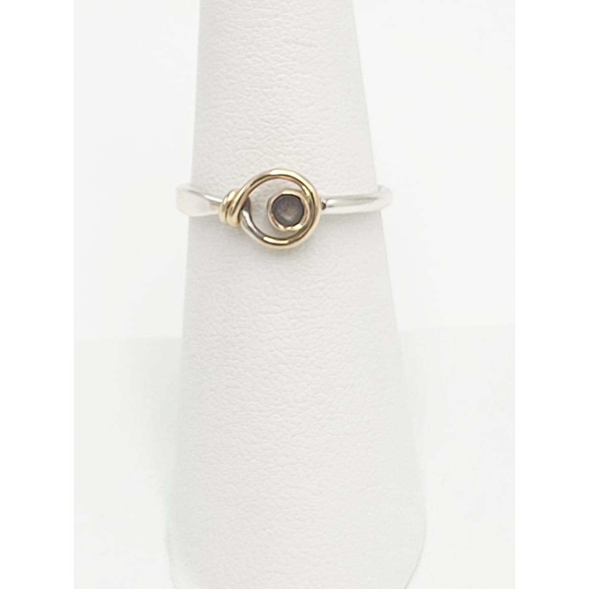 Ed Levin Jewelry Iconic US Designer Ed Levin Abstract Modernist Sterling &amp; 14K Gold Ring 1980s