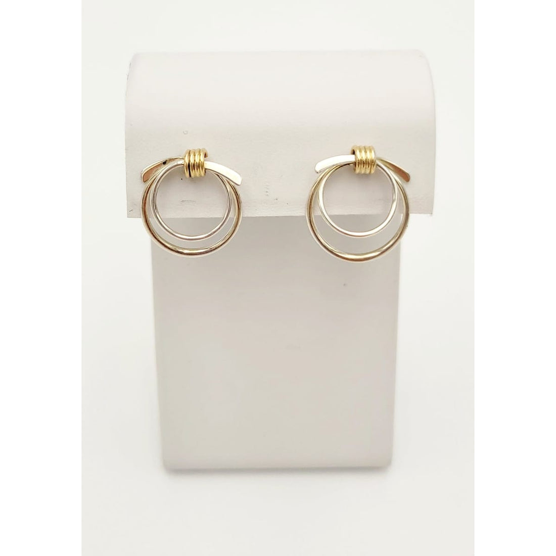 Ed Levin Jewelry Iconic US Designer Ed Levin Modernist Sterling 14K Gold Earrings Rare 1960/70s