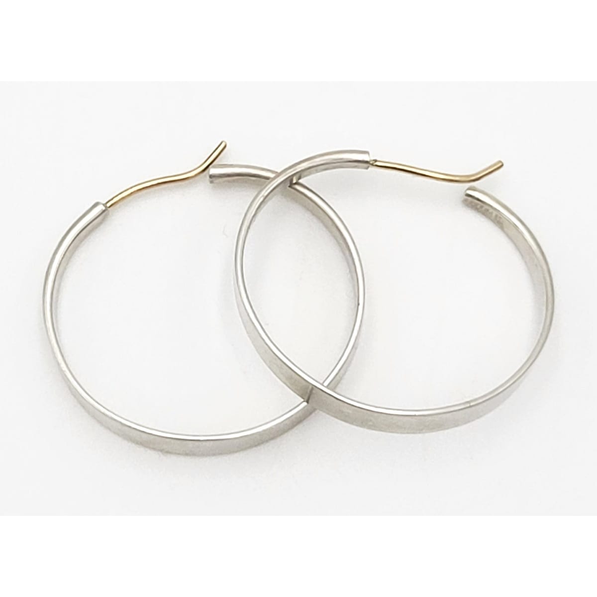 Ed Levin Jewelry Iconic US Designer Ed Levin Modernist Sterling 14K Gold Hoop Earrings