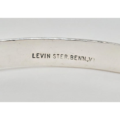 Ed Levin Jewelry Super Rare Ed Levin Hammered Sterling Silver Modernist Slide Bracelet 1950s