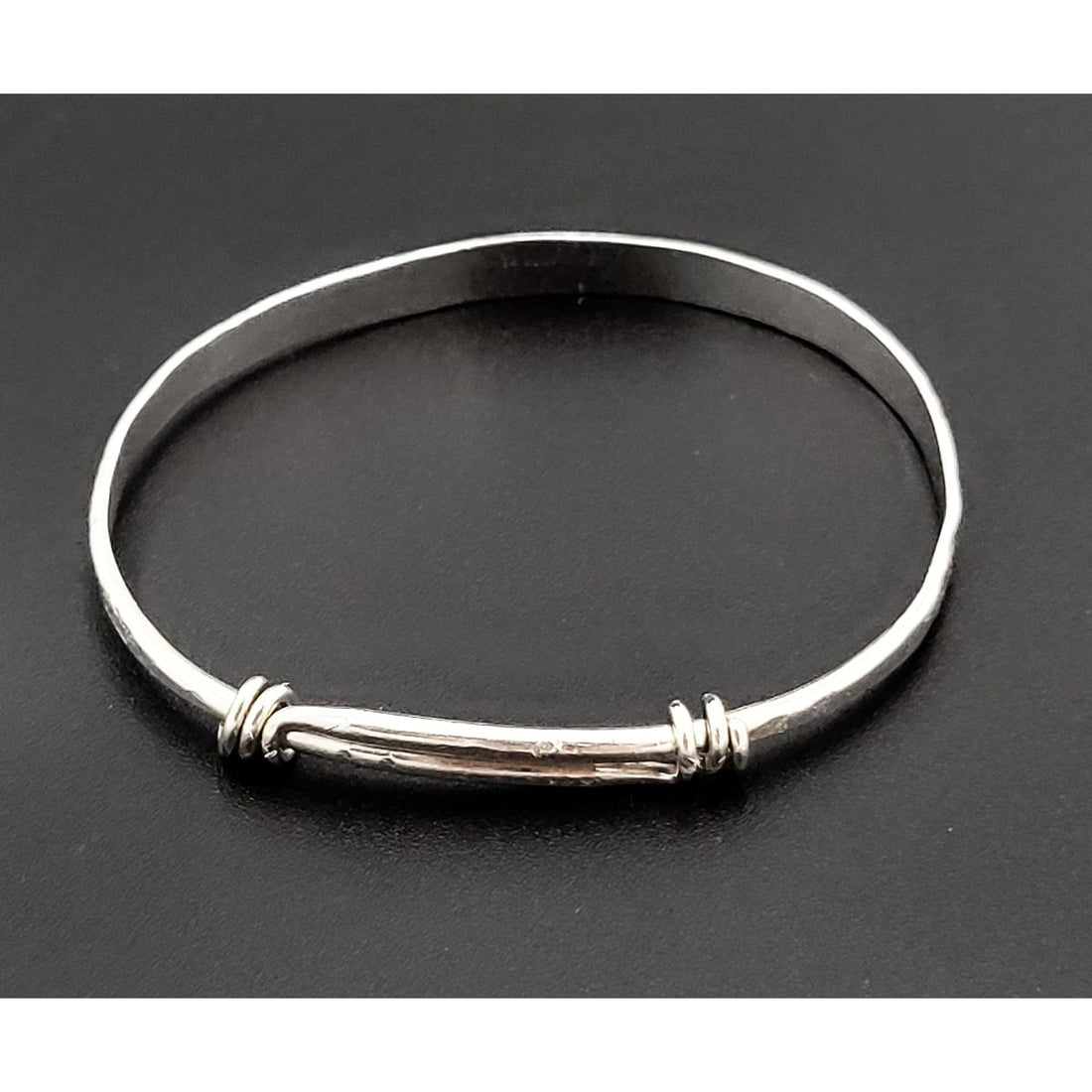 Ed Levin Jewelry Super Rare Ed Levin Hammered Sterling Silver Modernist Slide Bracelet 1950s