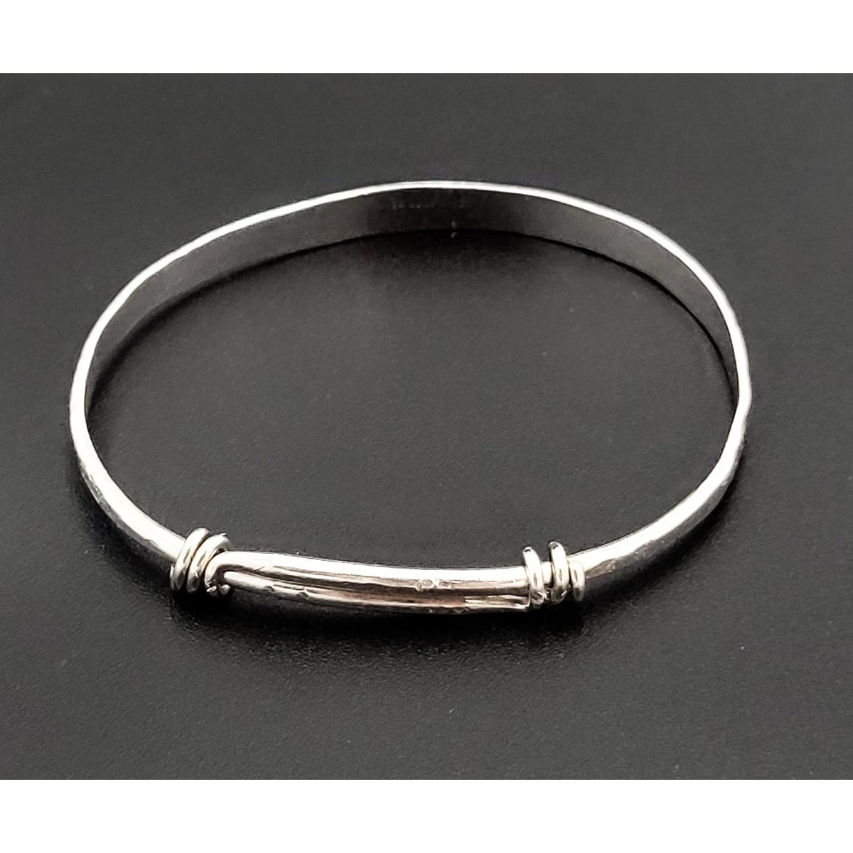 Ed Levin Jewelry Super Rare Ed Levin Hammered Sterling Silver Modernist Slide Bracelet 1950s