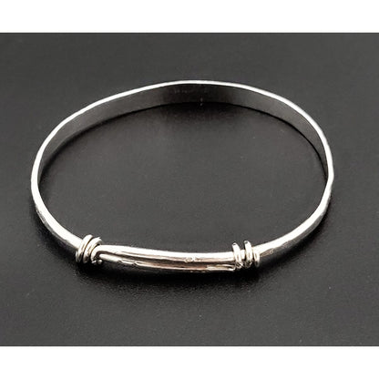 Ed Levin Jewelry Super Rare Ed Levin Hammered Sterling Silver Modernist Slide Bracelet 1950s