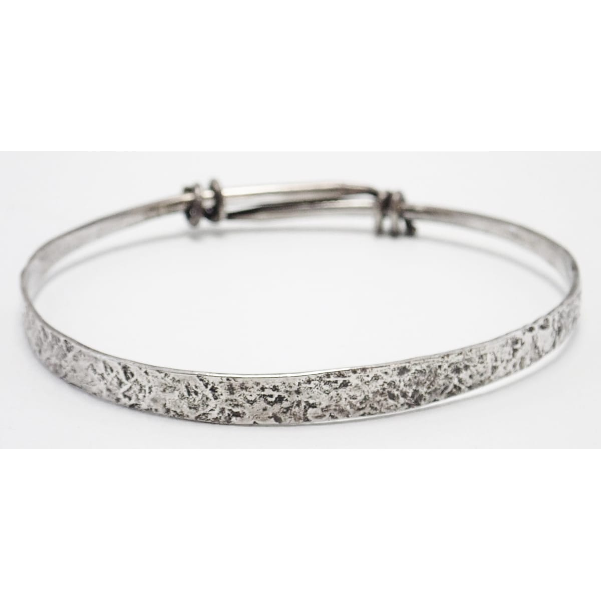 Ed Levin Jewelry Super Rare Ed Levin Hammered Sterling Silver Modernist Slide Bracelet 1950s