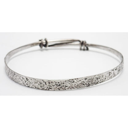Ed Levin Jewelry Super Rare Ed Levin Hammered Sterling Silver Modernist Slide Bracelet 1950s