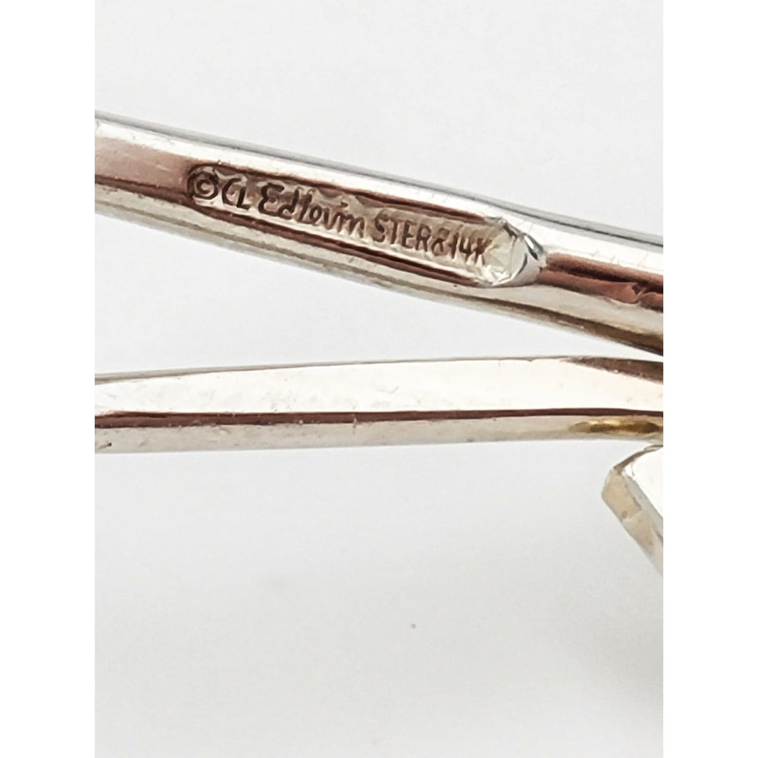 Ed Levin Jewelry Superb Designer Ed Levin Sterling 14K Gold Rare Modernist Slide Bar Necklace