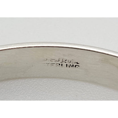 Ed Levin Jewelry Superb Ed Levin Sterling Silver &amp; Cabochon Modernist Cuff Bracelet 1960/70s