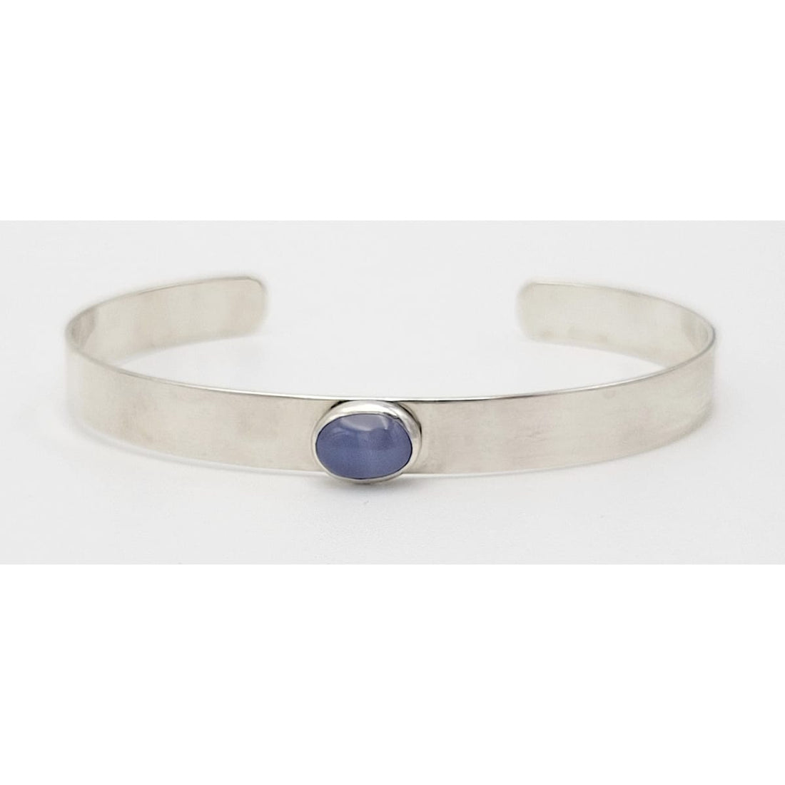 Ed Levin Jewelry Superb Iconic Ed Levin Sterling Silver &amp; Cabochon Modernist Cuff Bracelet 1960/70s