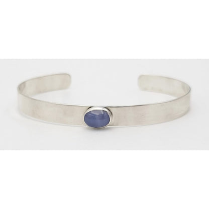 Ed Levin Jewelry Superb Iconic Ed Levin Sterling Silver &amp; Cabochon Modernist Cuff Bracelet 1960/70s