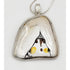 ED Poland Jewelry Vintage Polish Sterling Silver & Enamelled Porcelain Modernist Female Face Pendant Necklace