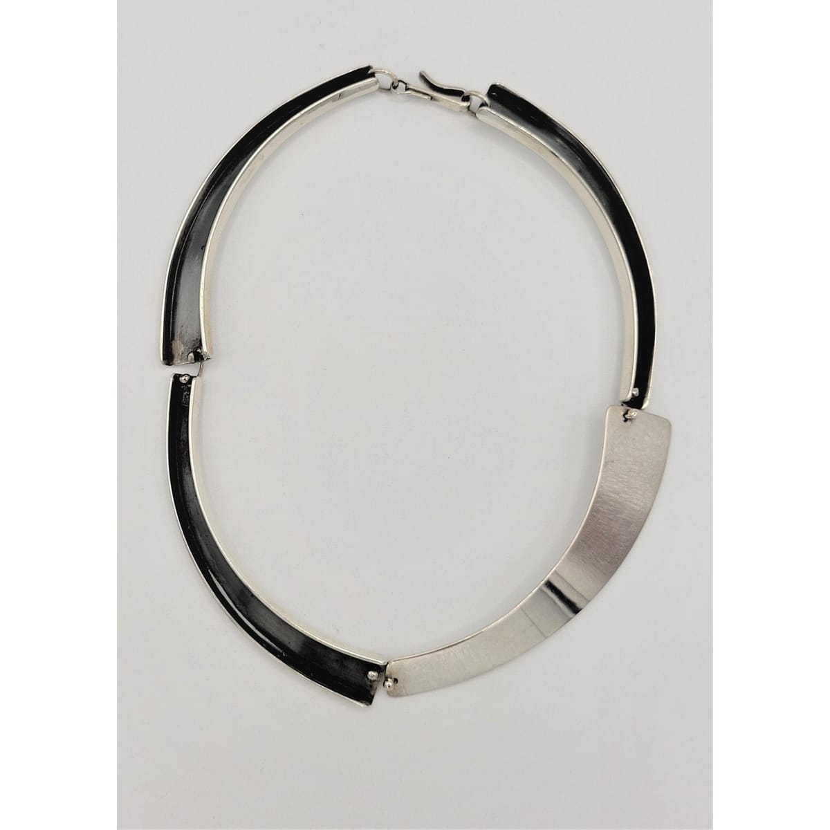 Ed Wiener Jewelry Iconic Ed Wiener Sterling Modernist Abstract Reversible Segment Collar Necklace